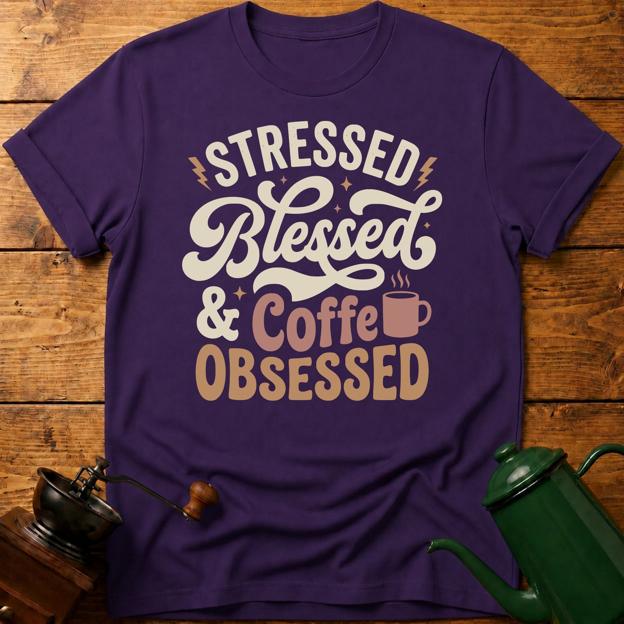 Stressed Blessed Coffee Obsessed T-Shirt