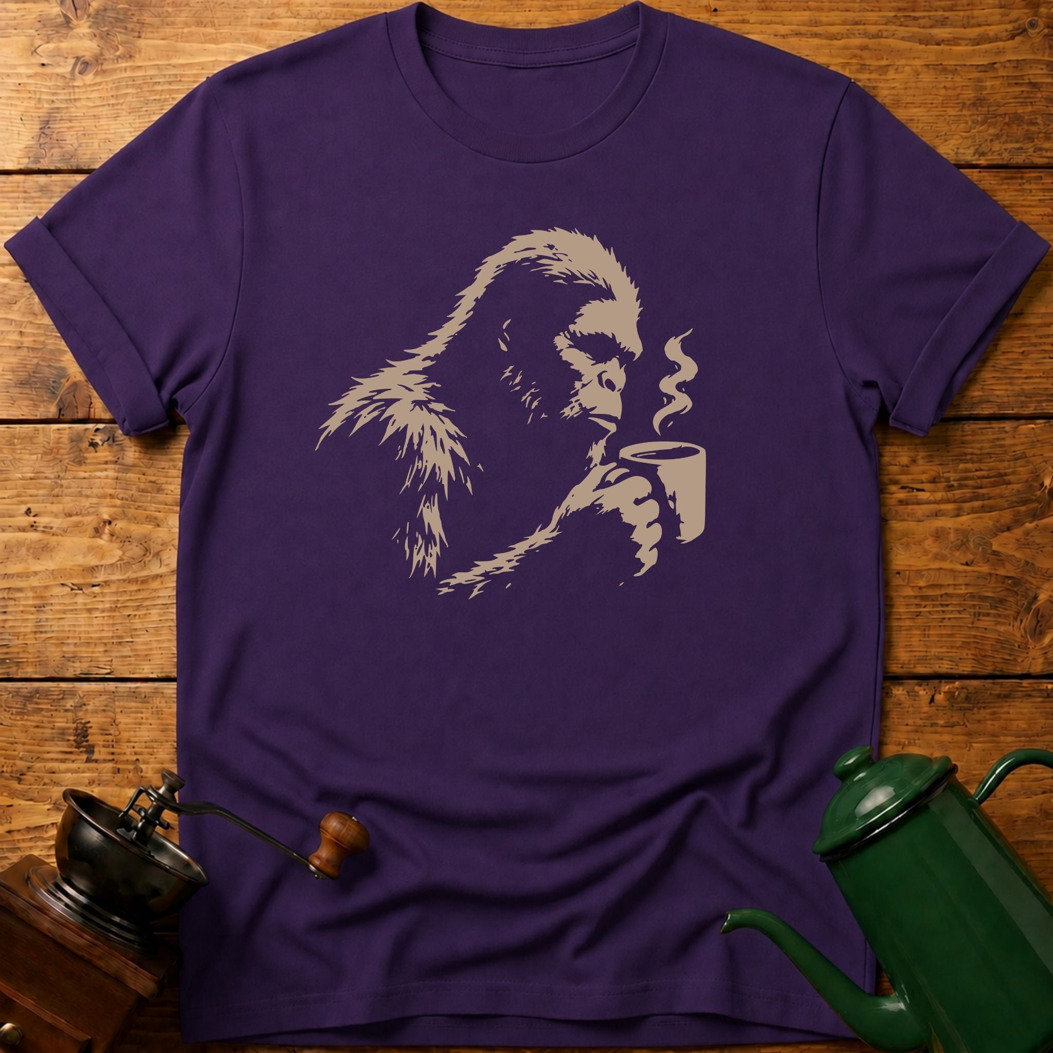 BigFoot Drinking Coffee T-Shirt