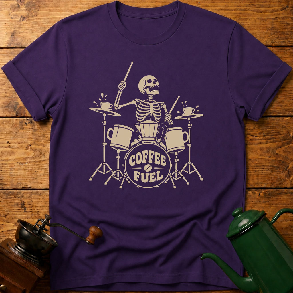 Coffee Skull Drums T-Shirt