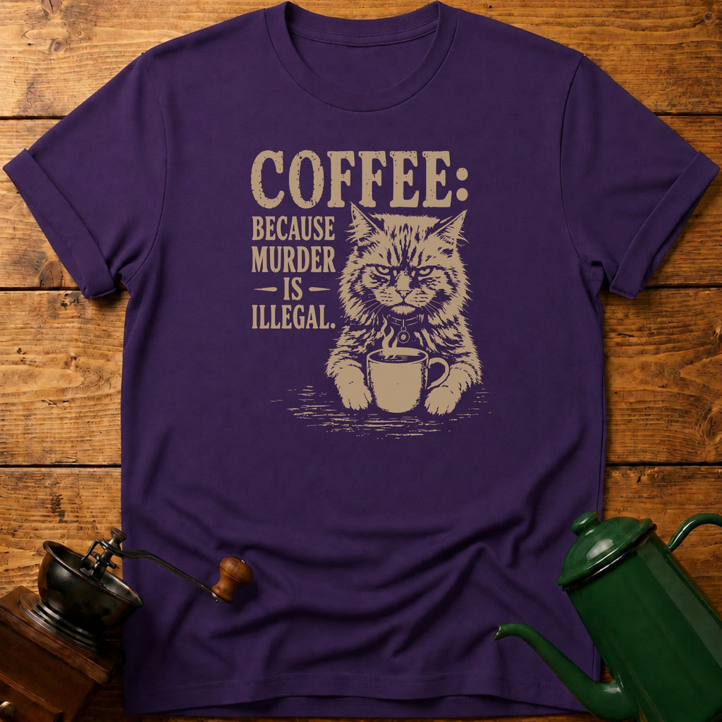 Coffee Murder Cat T-Shirt