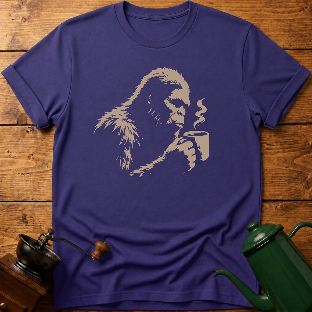 Big Foot Drinking Coffee T-Shirt
