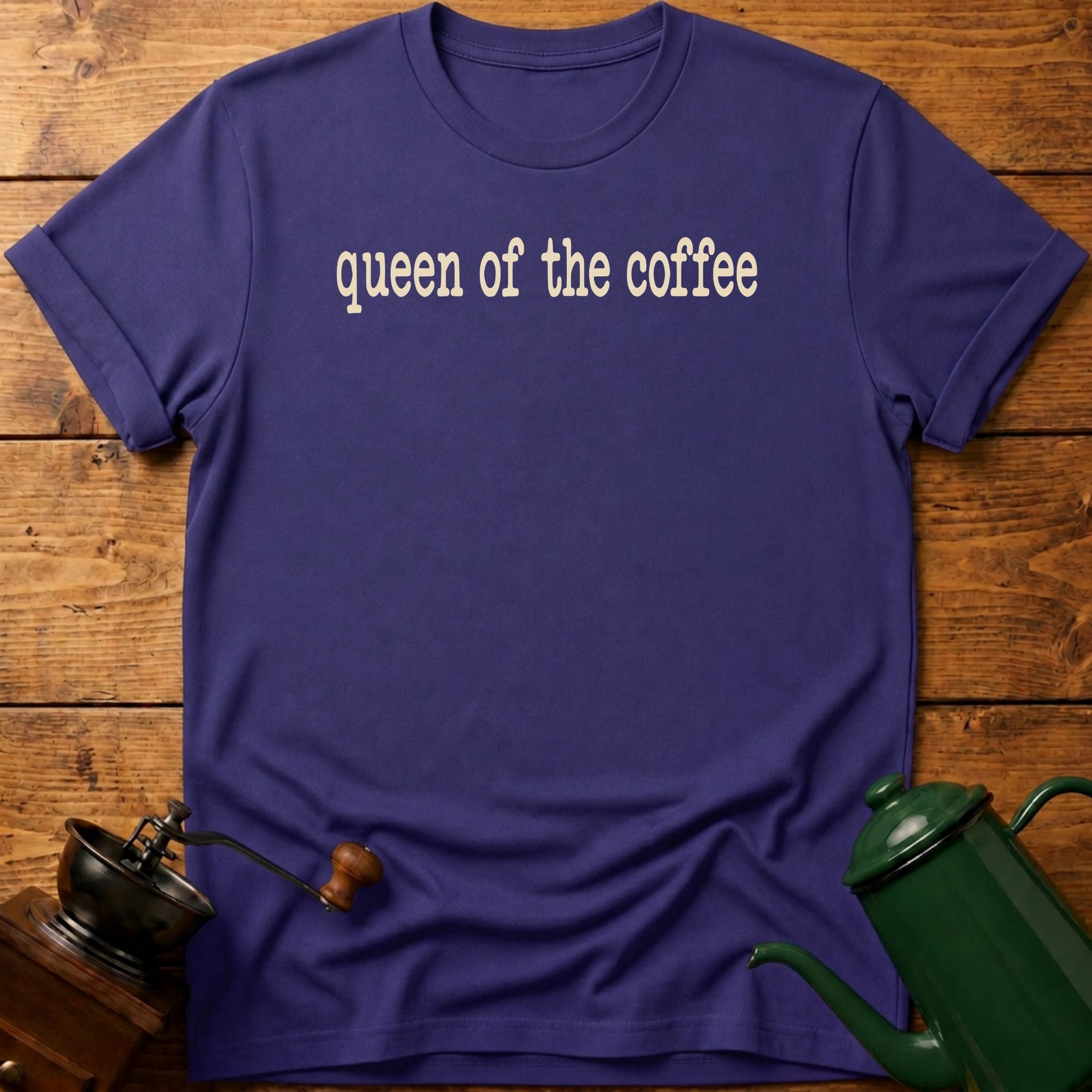 queen of the coffee text T-Shirt