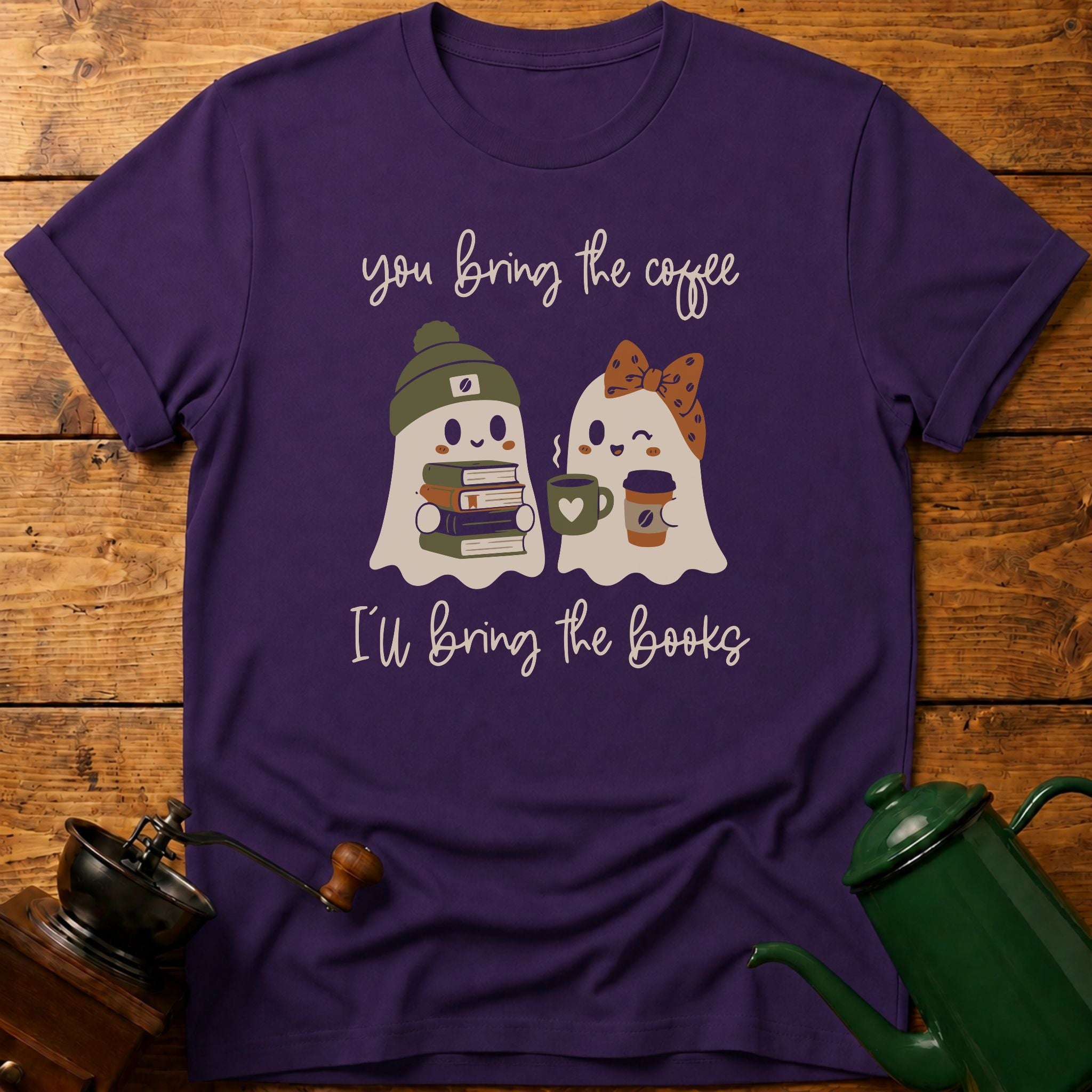Bring Coffee & Books Boo T-Shirt