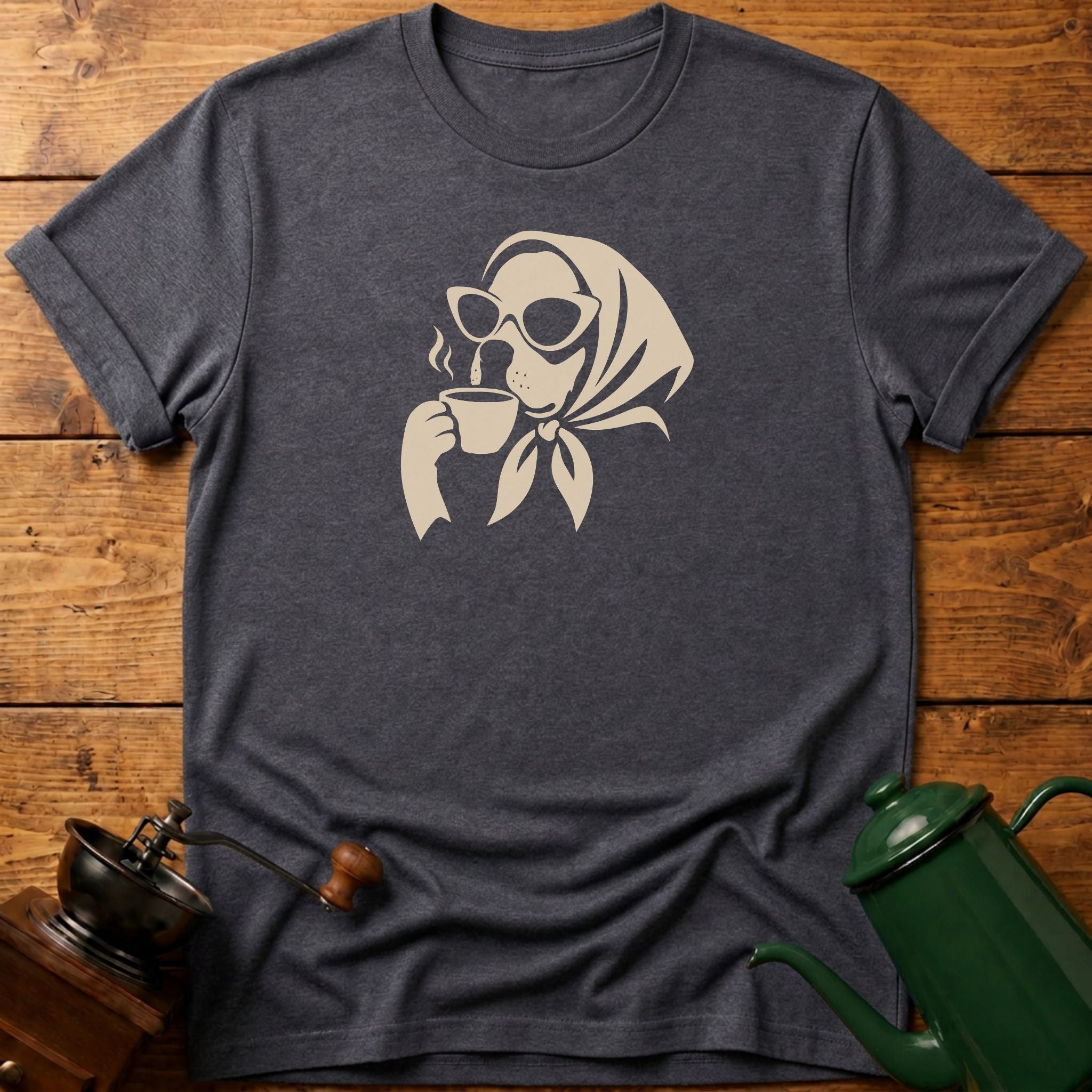 Dog Drinking Coffee T-Shirt