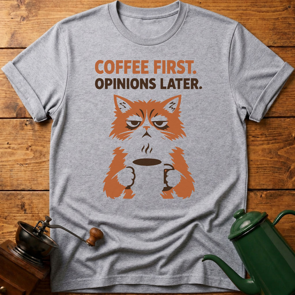 Coffee First Opinions Later T-Shirt